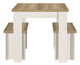 Harper Dining Table & Bench Set - Cream