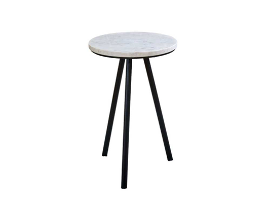 Olin Side Table With White Marble Top & Metal Legs