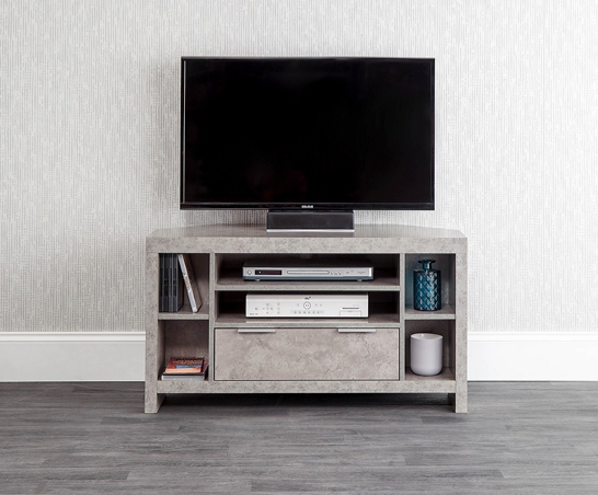 Brady Corner TV Unit- Concrete