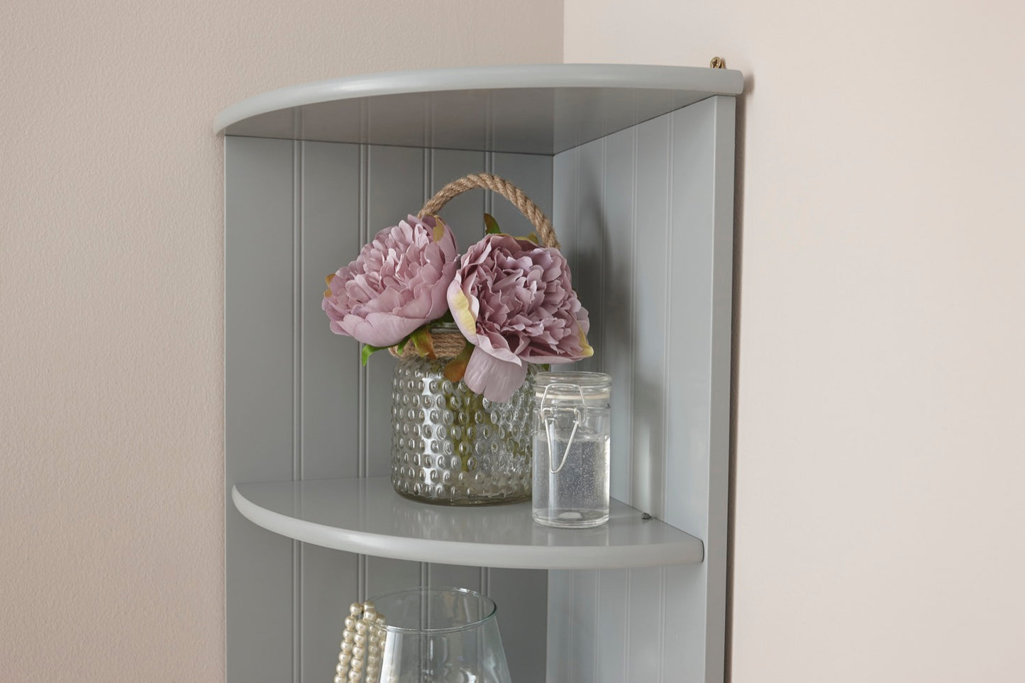 Classic Corner Wall Shelf Unit- Grey