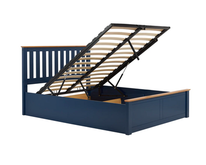 Phoenix Double Ottoman Bed - Blue