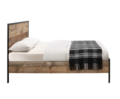 Urban Double Bed - Black & Oak