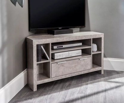 Brady Corner TV Unit- Concrete