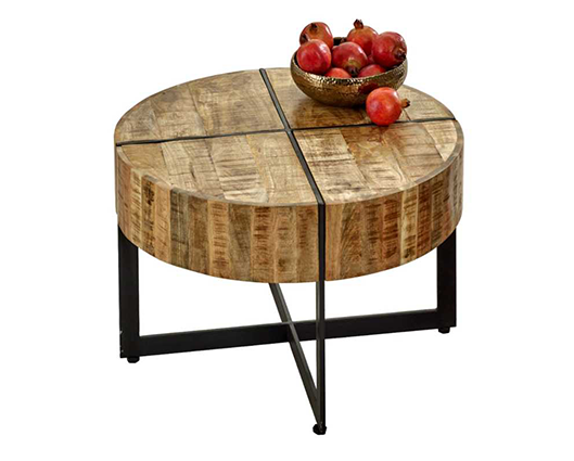 Sutton Solid Wood Coffee Table With Metal Legs