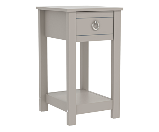 Clover 1 Drawer Bedside Table- Ivory