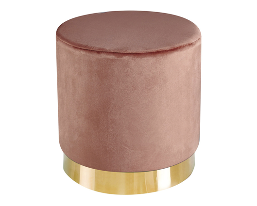 Lonnie Pouffe Vintage Pink Velvet