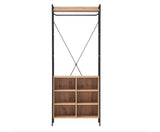 Cohen Open Wardrobe with 4 Shelves- Riveria Oak