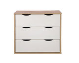 Atrix 3 Piece Bedroom Set 3 Drawer-White