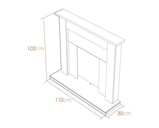 Skyla Fireplace in Oak and Black, 43 Inches