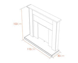Skyla Fireplace in Oak and Black, 43 Inches