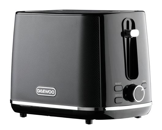 Daewoo Stirling 2 Slice Toaster Black