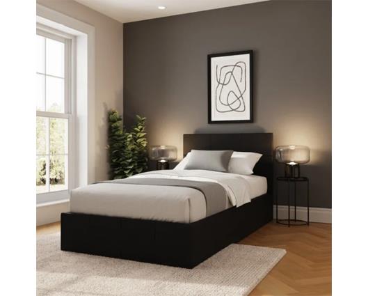 Single End Lift Ottoman Bed-Black