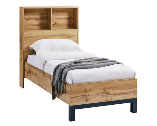 Bali Bookcase Headboard Bed - Single