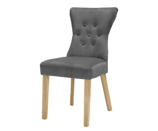 Nolan Dining Chair (Pair)- Steel Grey
