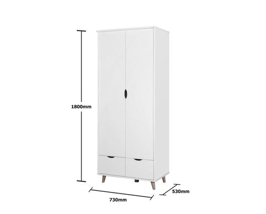 Pexton 2 Door Wardrobe with 2 Drawers