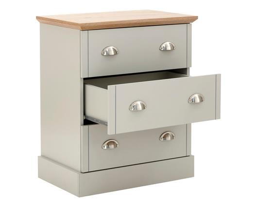 Kinsley 3 Drawer Chest-Grey