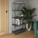Leyla 5 Tier Shelving Unit- Grey