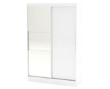 Larz 2 Door Sliding Wardrobe With Mirror - White