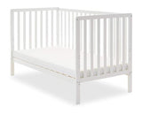 Simple Cot & Fibre Mattress- White