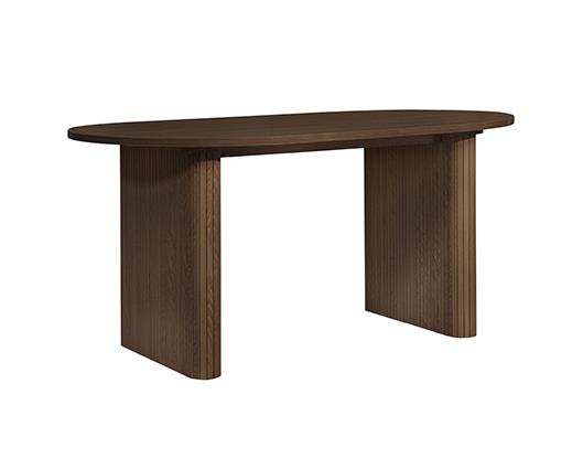 Axel Oval Fluted Dining Table - Walnut