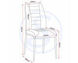MODENA & QUEBEC DINING SET (X4 CHAIRS) - CREAM/GREY FAUX LEATHER