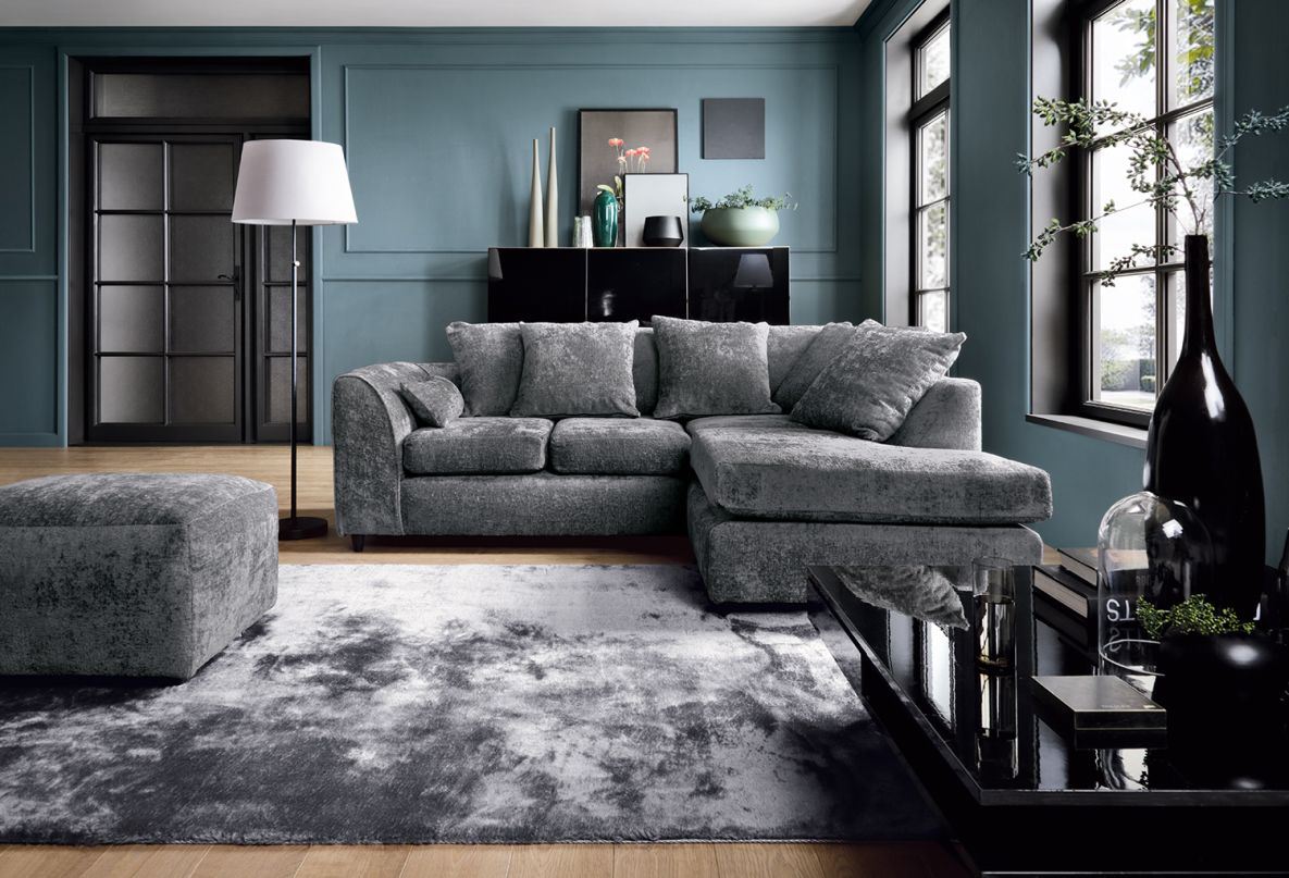 Heidi Right Hand Facing Corner Sofa - Dark Grey