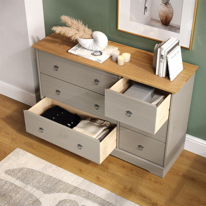 Corona Classic 3+3 drawer wide chest of drawers