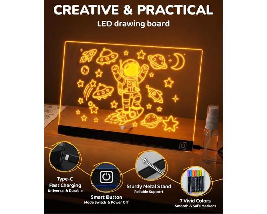 Light-Up LED Drawing Board for Kids