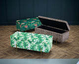 Laretta Storage Ottoman Palm Print