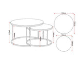 DALLAS ROUND COFFEE TABLE SET - MARBLE/GOLD EFFECT