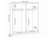 DAKOTA 4 DOOR WARDROBE - DARK GREY