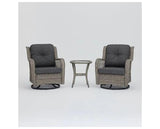 Dark Grey Rattan 3pcs SwivelGrey Cushions