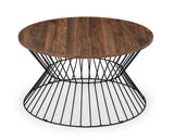 Round Wire Coffee Table - Walnut