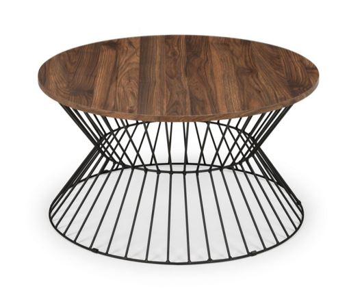 Round Wire Coffee Table - Walnut