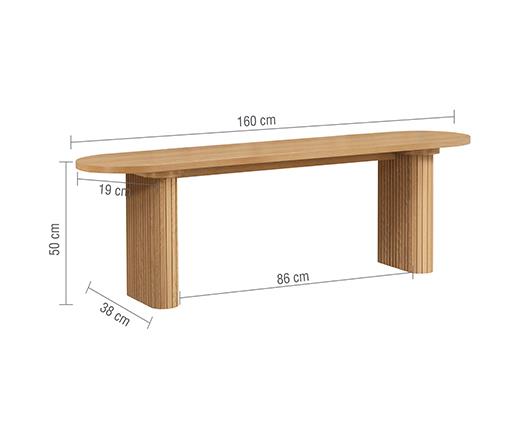 Axel Oval Fluted Dining Table with 2 Fabric Chairs and 1 Bench - Oak
