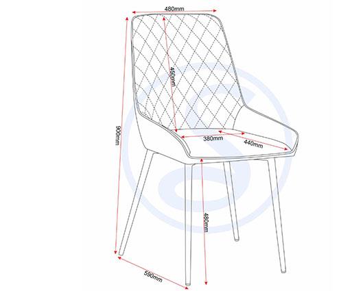 QUEBEC WAVE & AVERY DINING SET (X4 CHAIRS) - MEDIUM OAK EFFECT/GREY VELVET