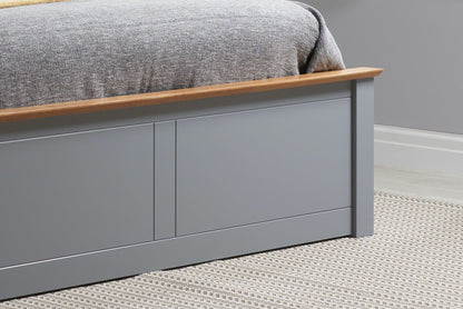 Phoenix Double Ottoman Bed - Stone Grey