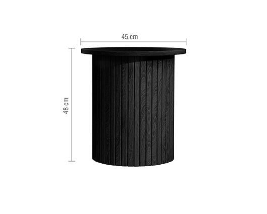 Axel Fluted Side Table - Black