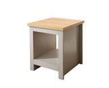 Lachlan Side Table with Shelf-Grey