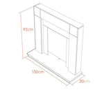 Milton Fireplace White & White/Black 39 Inch