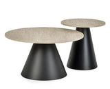 Elgon Coffee and Lamp Table Set Travertine Effect