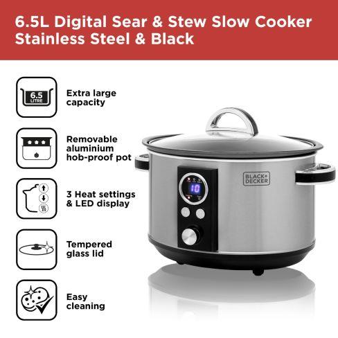 Black & Decker 6.5 Litre Digital Slow Cooker