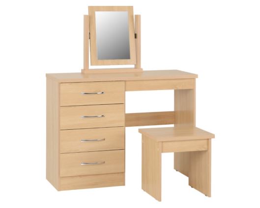Neptune 4 Drawer Dressing Table Set - Sonoma Oak Effect
