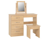 Neptune 4 Drawer Dressing Table Set - Sonoma Oak Effect
