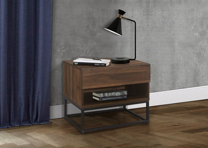 Hermione 1 Drawer Bedside Table - Walnut