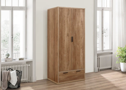 Sullivan 2 Door 1 Drawer Wardrobe - Oak