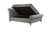 Charlton Side Lift Ottoman King Bed - Grey