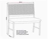 ELLIS DINING BENCH - OAK EFFECT/GREY FABRIC