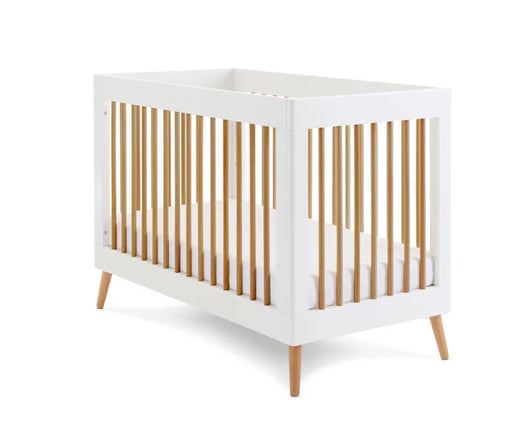 Maura Mini Cot Bed - White with Natural