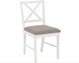 BALFOUR 1+4 DINING SET - WHITE/OAK EFFECT/GREY FABRIC